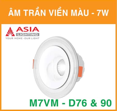 Đèn LED âm trần viền màu 7W