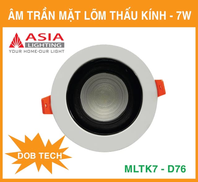 Đèn LED âm trần mặt lõm thấu kính DOB