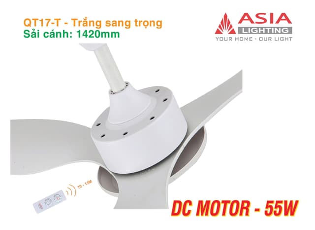 Quạt trần cao cấp 03 cánh QT17