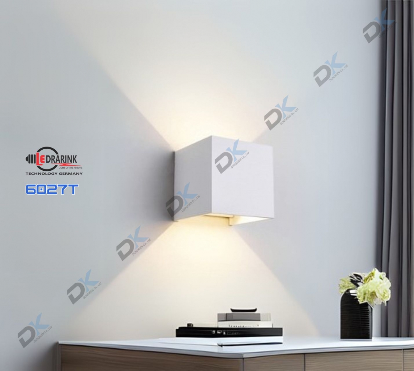       Đèn hắt tia 6027 (2 tia) vỏ trắng Drarink