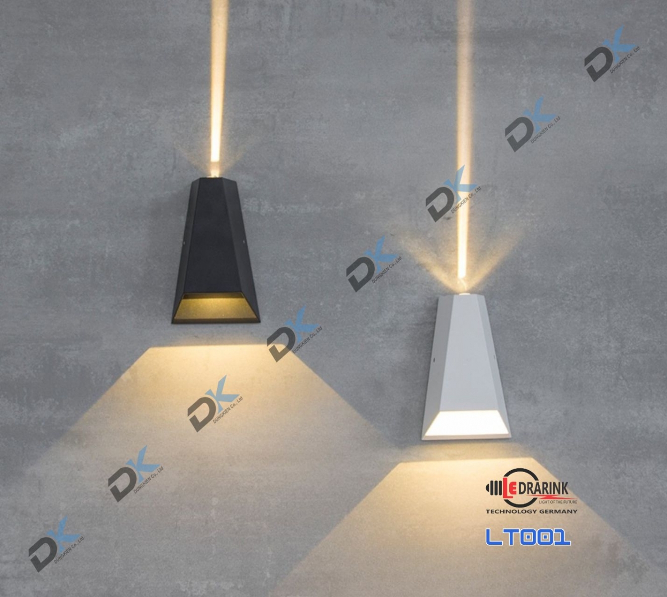   Đèn hắt tia LT001 (2 tia) vỏ đen - trắng Drarink